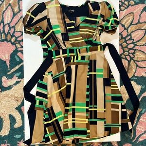 The Webster Miami Target Art Deco Green Wrap Dress Size small
